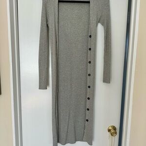 Forever 21 Light Gray Ribbed Knit Cardigan